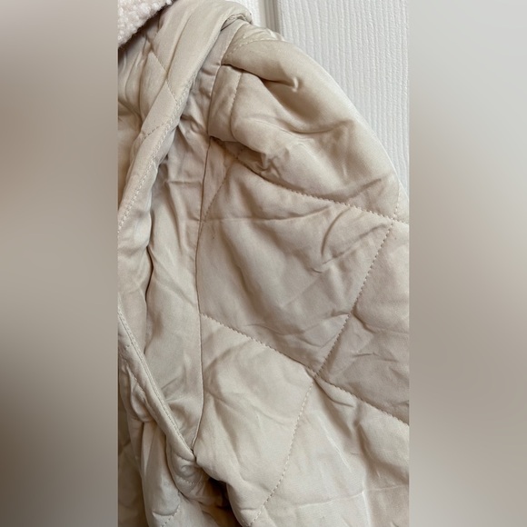 ⭐️HOST PICK⭐️BLANK NYC Warm Hearts Quilted Faux Shearling Coat Lt Beige L✨NWT✨ - Picture 5 of 15